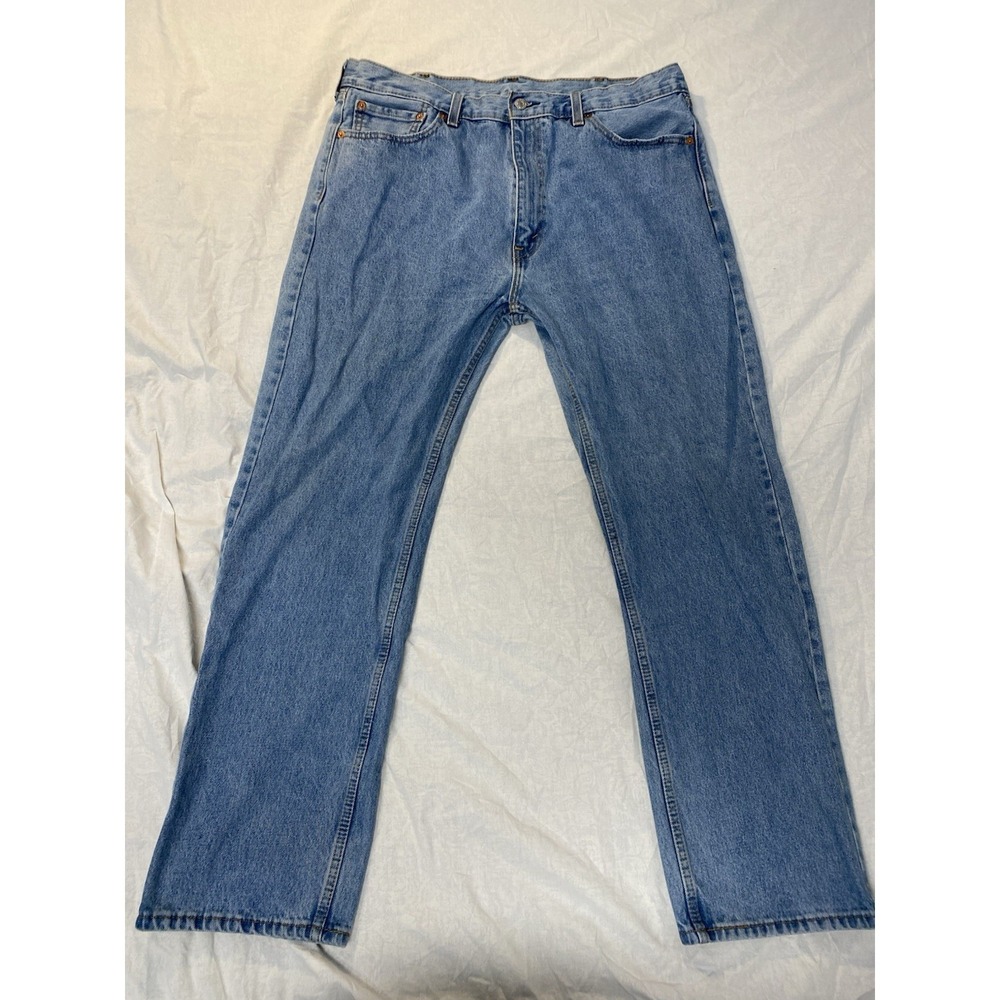 Levi's 505 Blue Denim Regular Fit Men's Red Tab Straight Leg Jeans Size 40 X 32